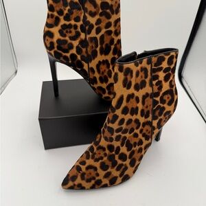 Leopard Print Stiletto Ankle Boots